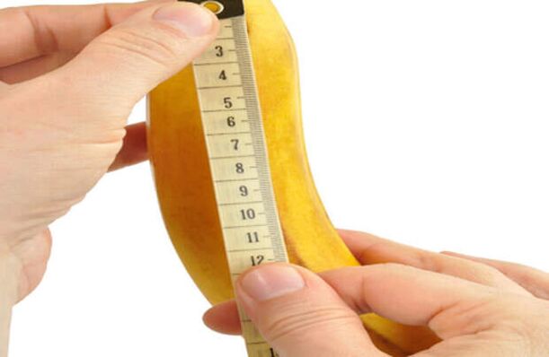 a pénisz megméretése, mielőtt megnagyobbítaná, egy banán példájával